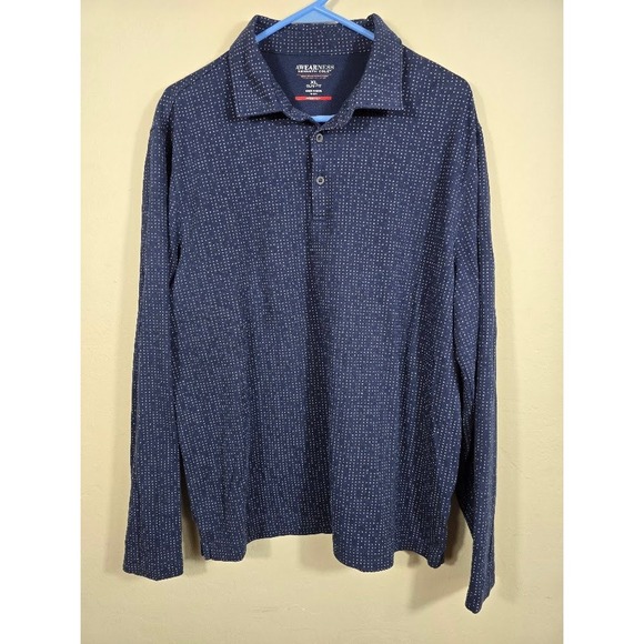 Kenneth Cole Awearness Polo Shirt Long Sleeve Slim Fit Casual‎ XL Men's - Picture 1 of 4